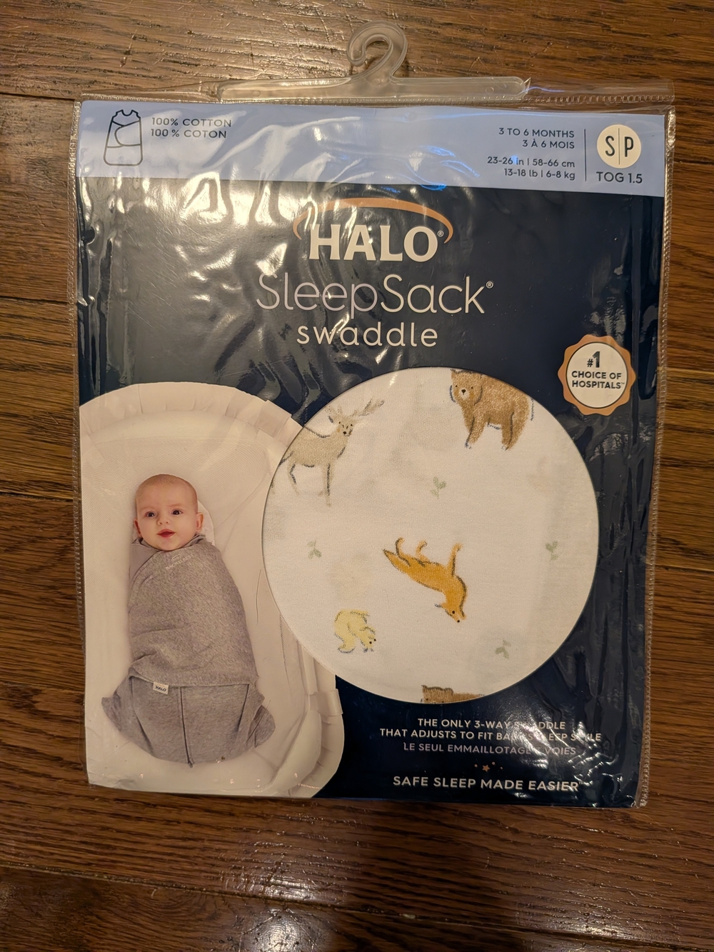 Halo SleepSack Swaddle - White with Woodland Animal Print